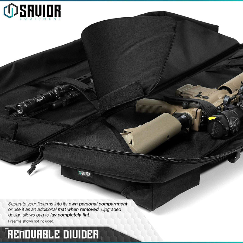 Savior Equipment 42-Inch Obsidian Black Urban Warfare Double Rifle Carrying Case