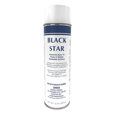 Black Star 1x1 Metal Aerosol Rust Converter Spray for Steel Surfaces, 13 Oz Can