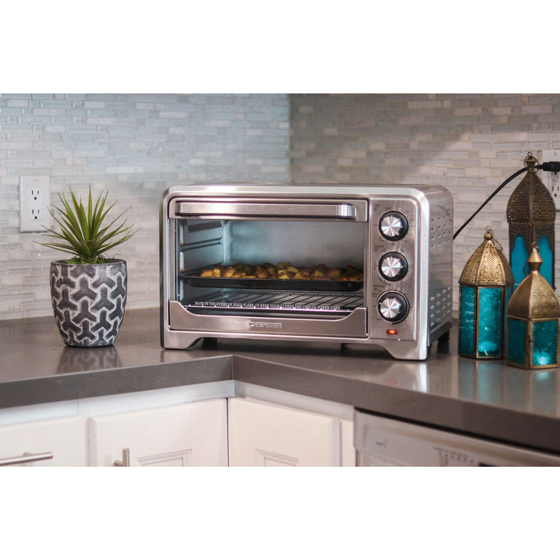 Chefman 6 Slice Everyday Countertop Convection Toaster Oven, Stainless Steel