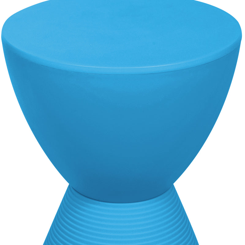 LeisureMod Boyd Indoor/Outdoor Modern Hourglass Accent Side End Table, Blue