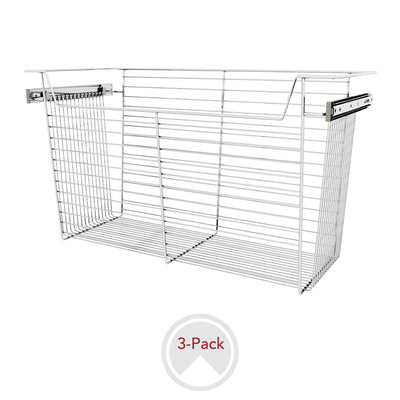 Rev-A-Shelf Sidelines CBSL-301417CR-3 30" Chrome Pullout Closet Basket (3 Pack)
