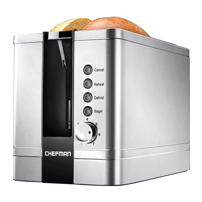 Chefman 2 Slice Stainless Steel 850W Kitchen Toaster with 7 Settings, Silver
