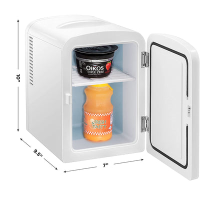 Chefman Plastic 4 Liter Portable Personal Mini Refrigerator and Warmer, White