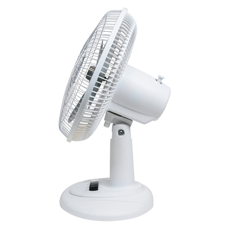 Comfort Zone 16" High-Velocity 3 Speed Adjustable Oscillating Table Fan, White