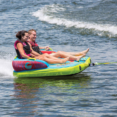 Connelly Fun 2 Person 2 Way 65x65 Inch Inflatable Boat Towable Water Inner Tube