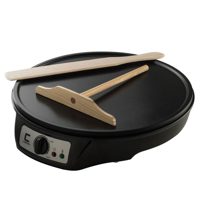 Chefman Electric Non Stick Countertop Crepe/ Brunch Maker & Round Griddle, Black