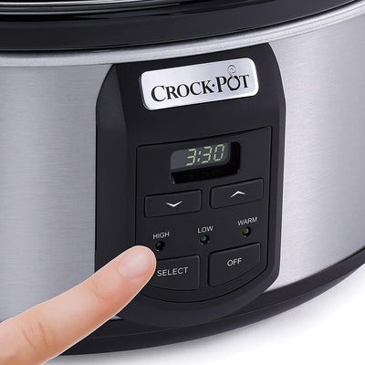 Crock-Pot 7 Quart Programmable Food Slow Cooker with Single Little Dipper Warmer