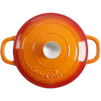 Crock-Pot 5 Qt Enamel Cast Iron Covered Dutch Oven , Sunset Orange (Open Box)