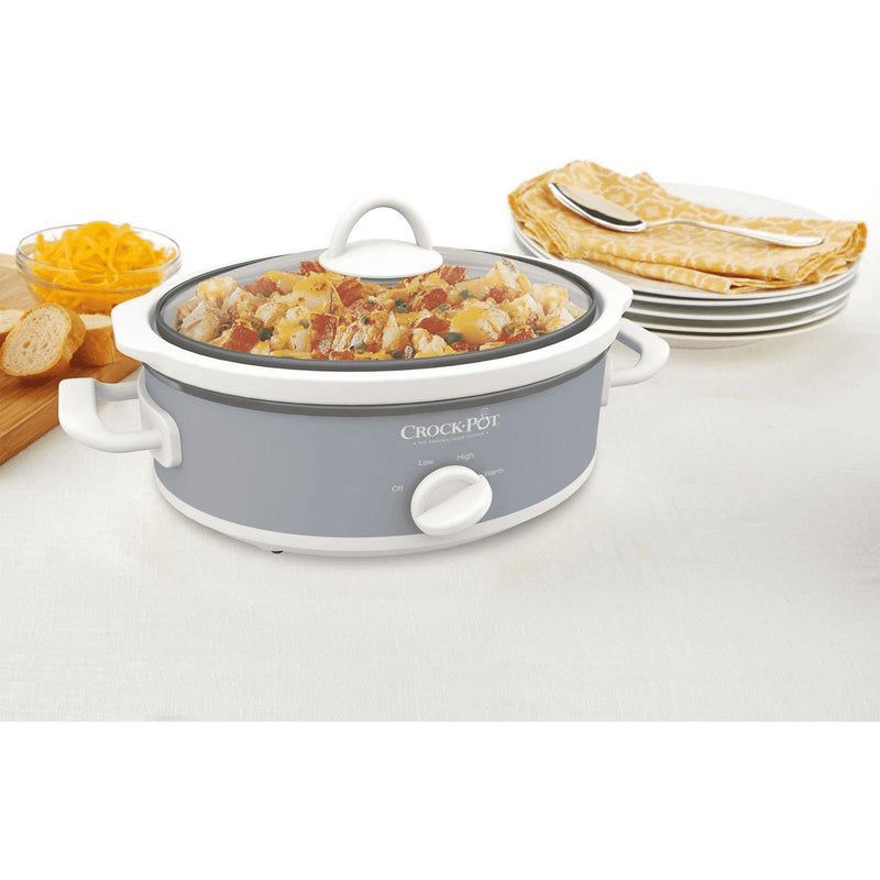Crock-Pot 2.5-Quart Miniature Casserole Oval-Shaped Slow Cooker Crock Pot, Gray - VMInnovations