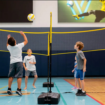 CROSSNET Indoor Base Set for Four Square Volleyball Inside Gym Game Play, 4 Pack