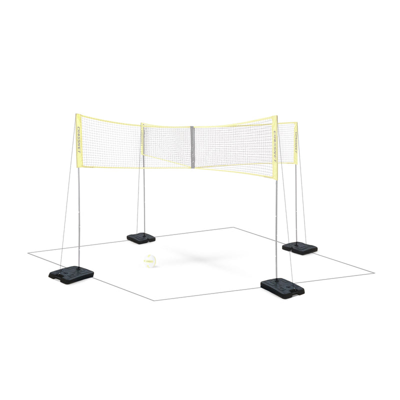 CROSSNET Indoor Base Set for Four Square Volleyball Inside Gym Game Play, 4 Pack