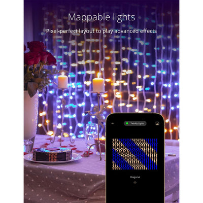 Twinkly Curtain App-Controlled Smart LED Christmas Lights 210 RGB+W (2 Pack)