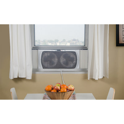 Comfort Zone 9" Portable Twin Window Fan with Reversible Airflow Control, White