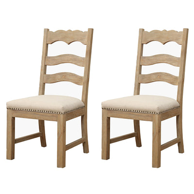 Wallace & Bay Barcelona Rustic Armless Dining Room Chair Upholstered Seat,2 Pack