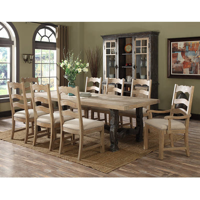 Wallace & Bay Barcelona Rustic Armless Dining Room Chair Upholstered Seat,2 Pack