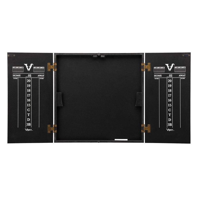 Viper Hideaway Steel Tip 2 in 1 Traditional & Baseball Dartboard Cabinet, Black