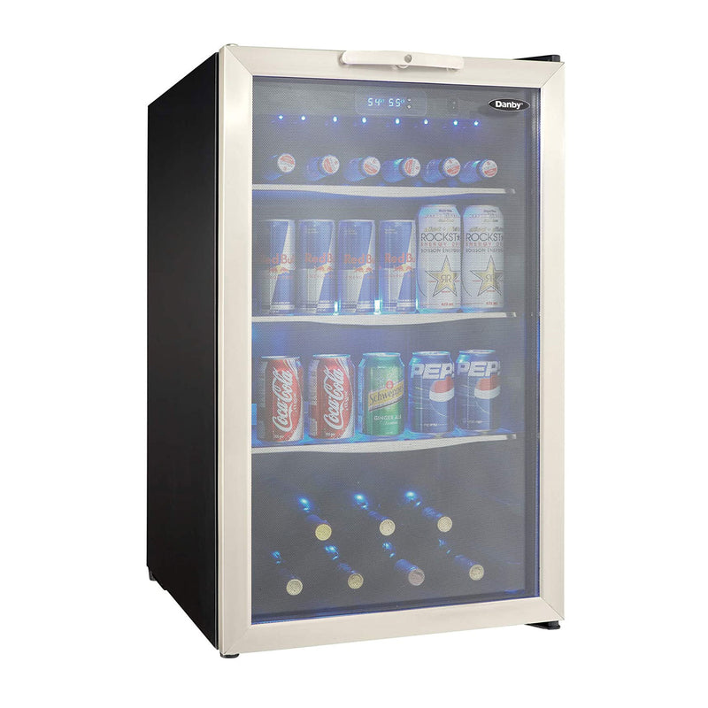 Danby DBC039A1BDB 4.3 Cu Ft 124 Can Capacity Beverage Mini Refrigerator Center