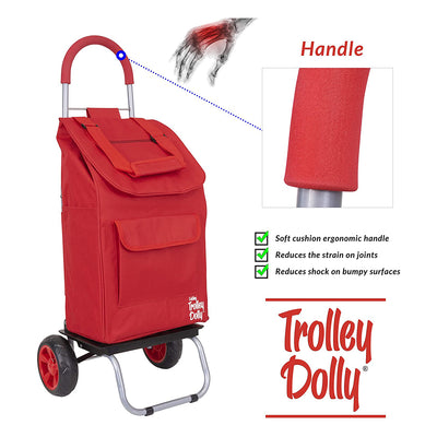 dbest products DBEST-01-053 Foldable Wagon Cart Collapsible Trolley Dolly, Red