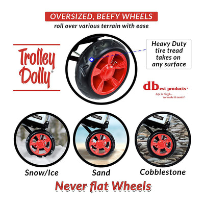 dbest products DBEST-01-053 Foldable Wagon Cart Collapsible Trolley Dolly, Red