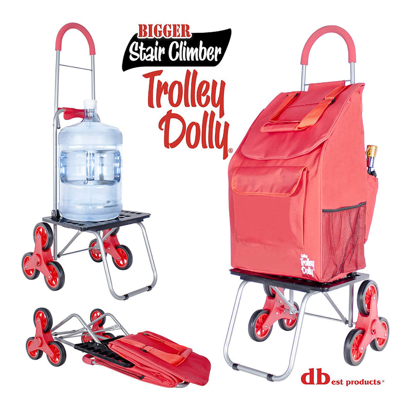 dbest products DBEST-01-514 Stair Climber Bigger Foldable Trolley Dolly, Red