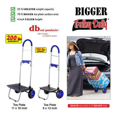 dbest products DBEST-01-560 Bigger Foldable Collapsible Cart Trolley Dolly, Blue