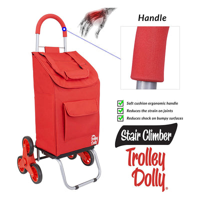 dbest products DBEST-01-569 Stair Climber Wagon Foldable Cart Trolley Dolly, Red