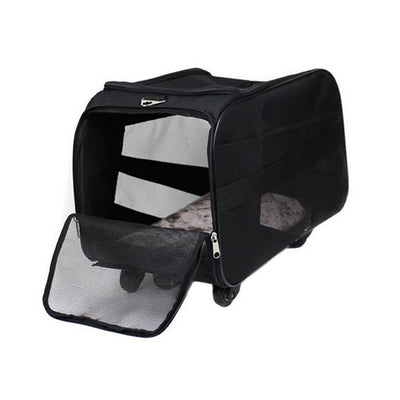 dbest products Pet Smart Cart Travel Carrier Bag for Cats & Dogs, Medium (Black)