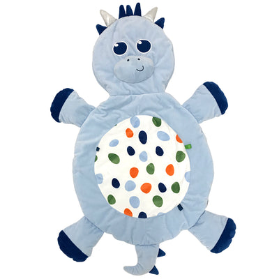 Little Tikes 3 in 1 Infant Tummy Time Plush Pillow Playmat, Blue Dino (2 Pack)