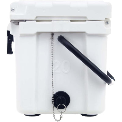 Driftsun Heavy Duty Portable 20 Quart Insulated Hardside Ice Chest Cooler, White