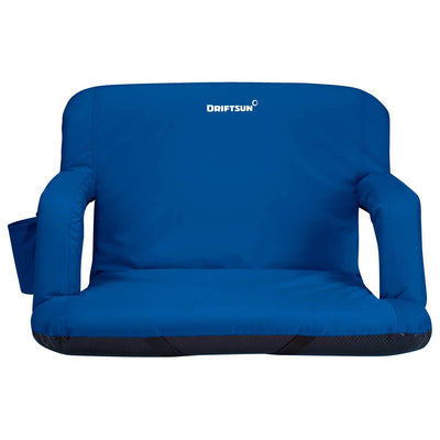 Driftsun Wide Folding Stadium Reclining Bleacher Chair with Back Support, Blue