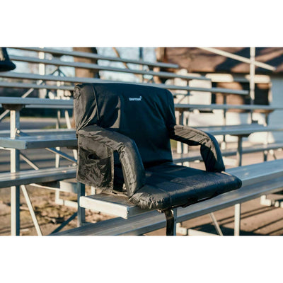 Driftsun Folding Stadium Reclining Bleacher Seat Chair with Back Support, Gray
