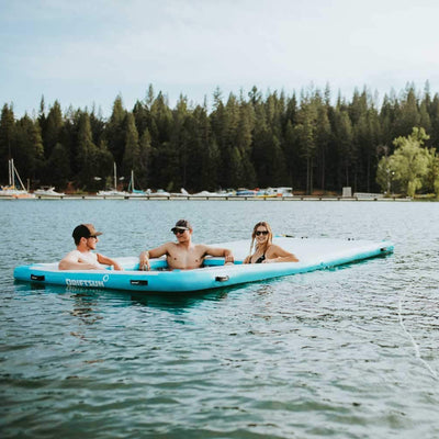 Driftsun Mesa Oasis Inflatable Floating Water Dock Platform Island, 15 x 6.5 Ft