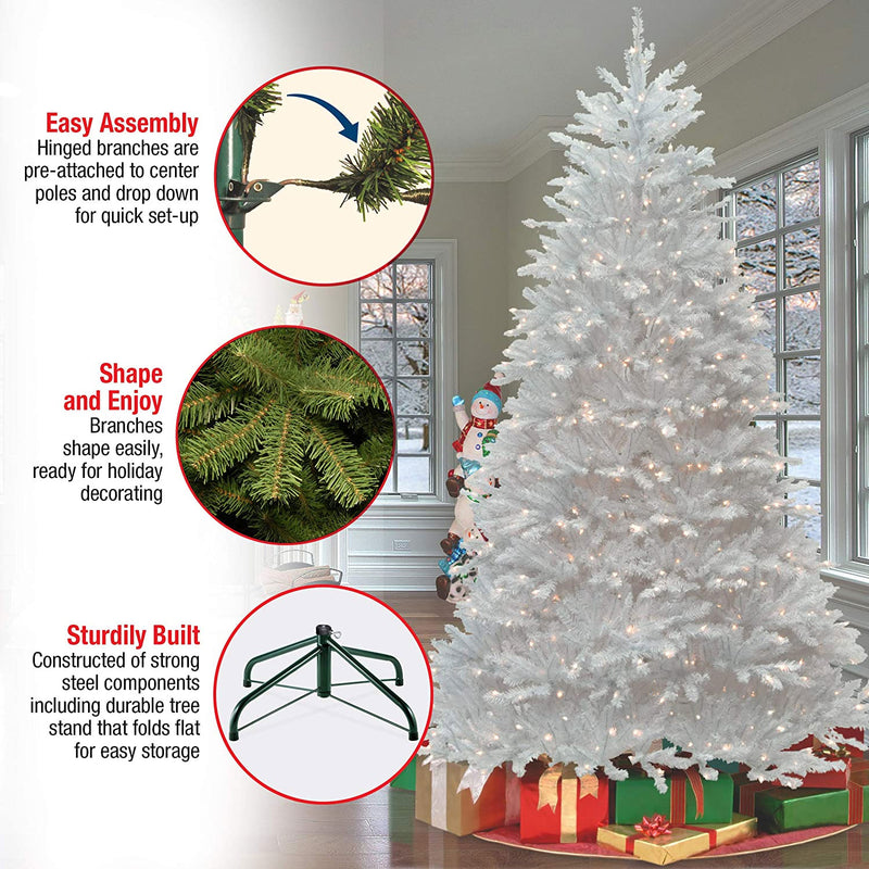National Tree Company Dunhill Fir 9 Ft Pre-Lit Artificial Christmas Tree, White