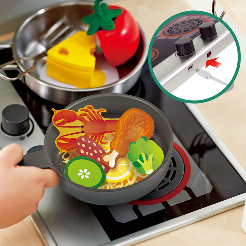 Hape Deluxe Full Kitchen Playset with Air Fryer Fan, Ages 3 and Up, 10 Piece Set