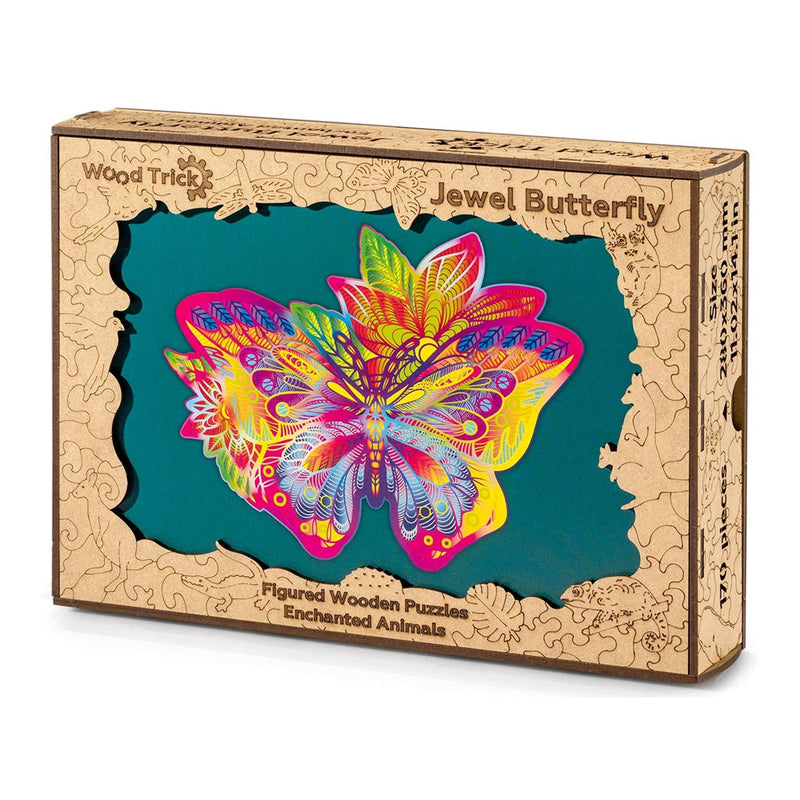 Wood Trick Jewel Butterfly 170 Pieces Wooden Jigsaw Puzzle for Kids and Adults