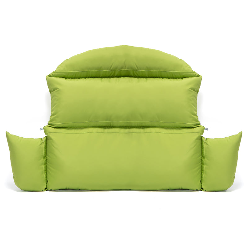 LeisureMod All Weather 2 Person Outdoor Padded Hanging Egg Chair Cushion, Lime