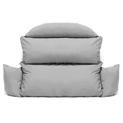 LeisureMod All Weather 2 Person Outdoor Padded Hanging Egg Chair Cushion, Grey
