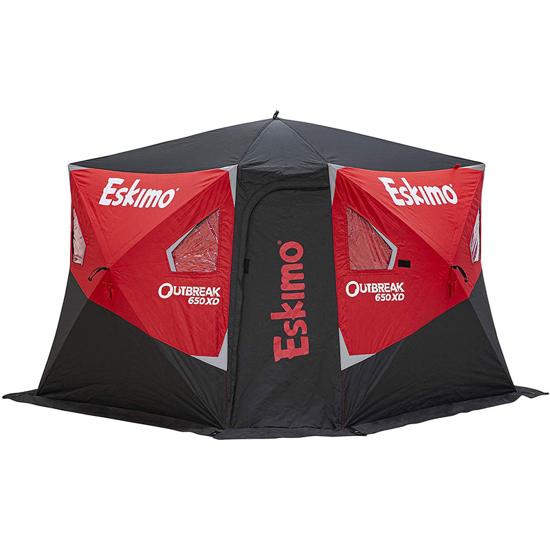 Eskimo Outbreak 650XD 7 Person Portable Insulated Popup Ice Fishing Tent Shelter