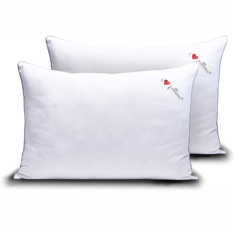 I Love Pillow Cotton Sleeping Cooling Cumulus Pillow, Queen Size, White (4 Pack)