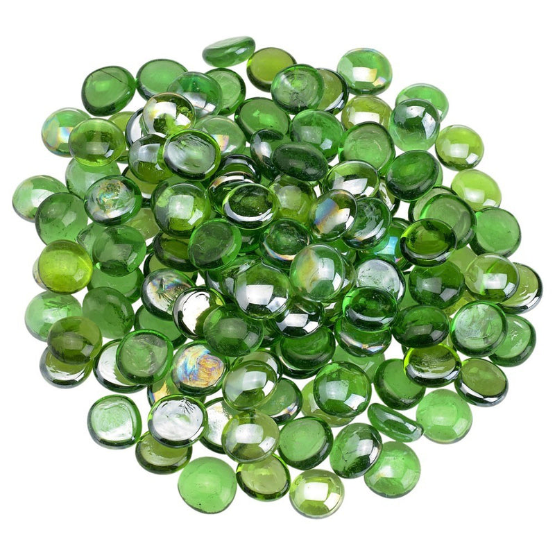 American Fireglass 3/4-Inch Fireplace and Fire Pit Beads, 10LB, Emerald Green