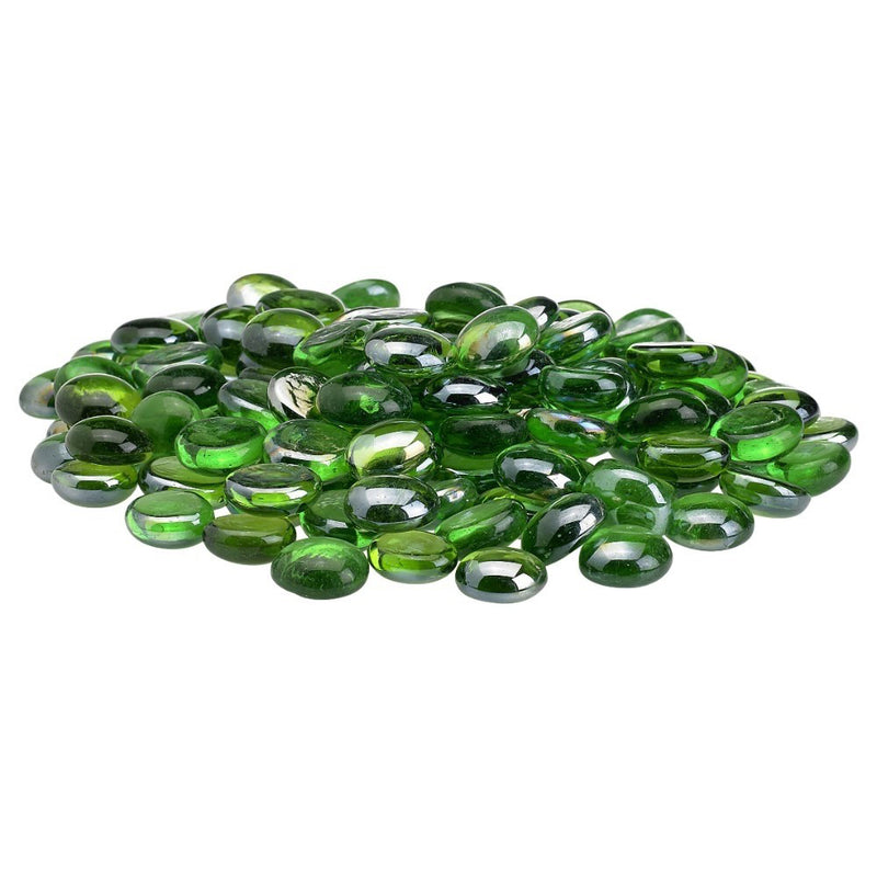American Fireglass 3/4-Inch Fireplace and Fire Pit Beads, 10LB, Emerald Green