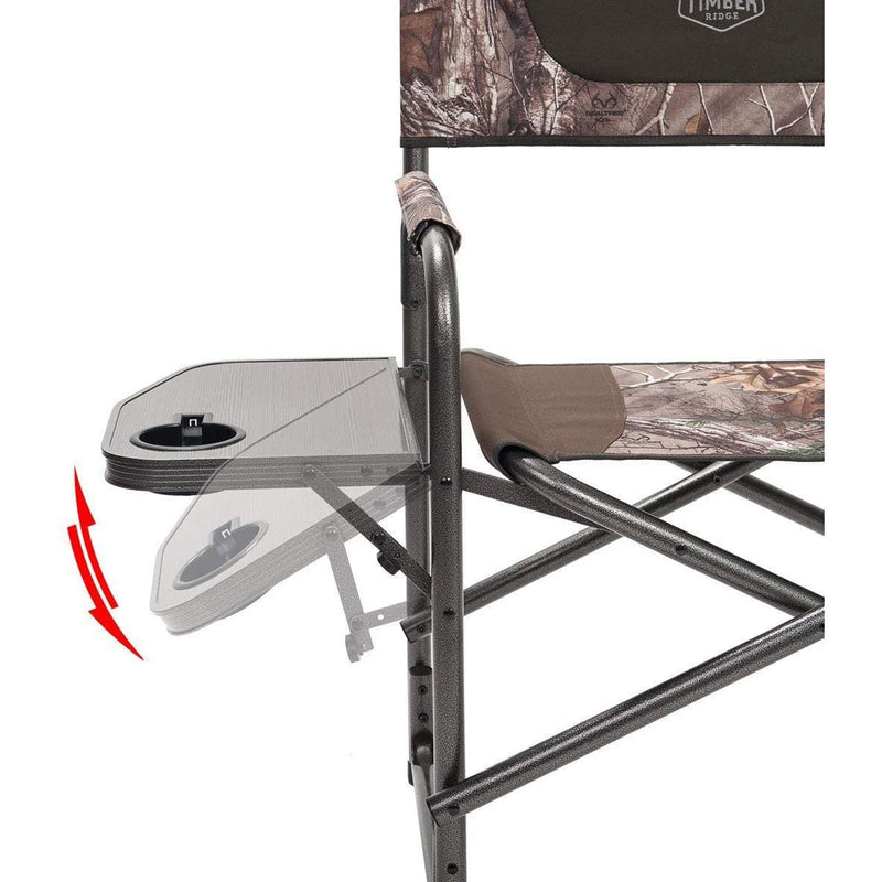 Timber Ridge Outdoor Folding Camping Directors Chair & Side Table, Camo (2 Pack)