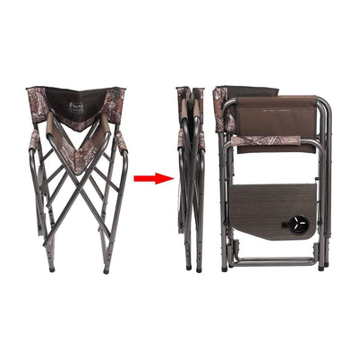 Timber Ridge Outdoor Folding Camping Directors Chair & Side Table, Camo (2 Pack)