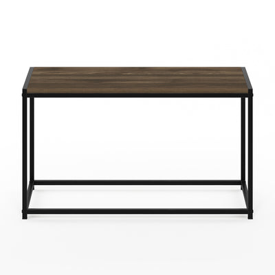 Furinno Camnus Modern Living Metal Framed Wood Top Coffee Table, Columbia Walnut