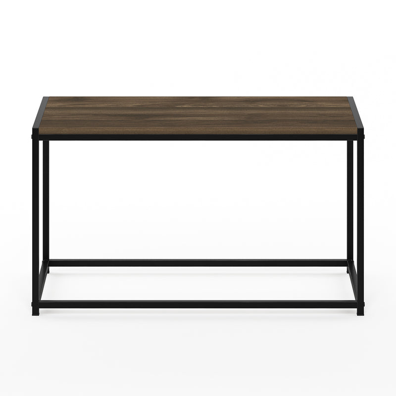 Furinno Camnus Modern Living Metal Framed Wood Top Coffee Table, Columbia Walnut