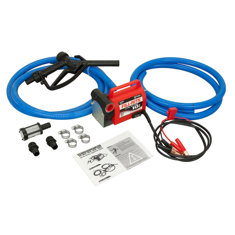Fill-Rite FR1614 12V 10 GPM Fuel Transfer Pump with Suction and Discharge Hoses