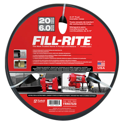 Fill Rite FRH07520 Neoprene Gasoline Fuel Pump Transfer Hose Bundle w/ Nozzle
