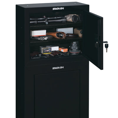 Stack On Stackable Locking 18 Inch Steel Pistol and Ammo Cabinet Safe (2 Pack)