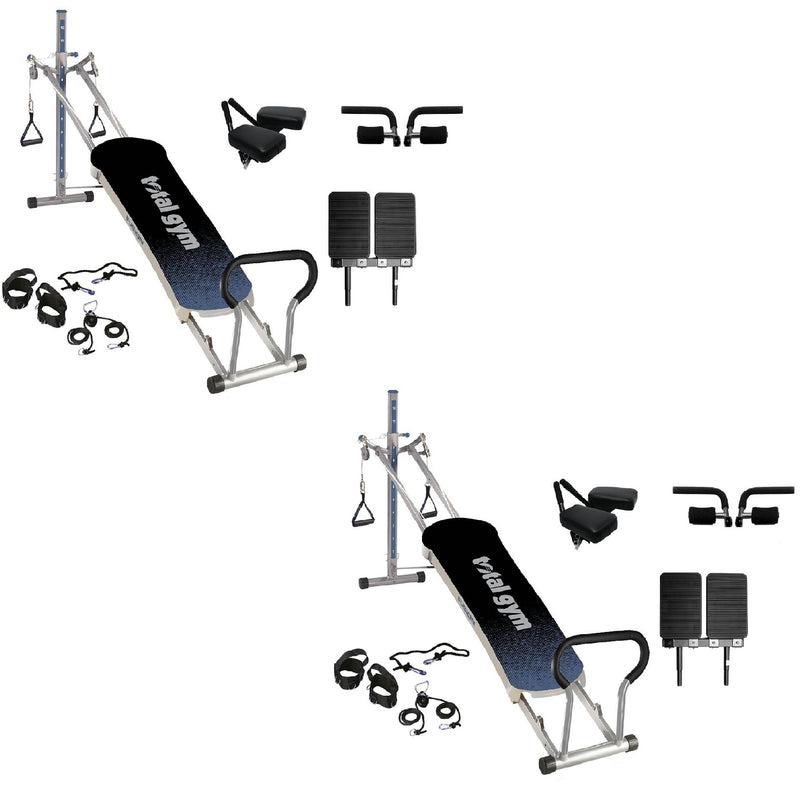 Total Gym Fitness Fusion Full Body Workout Home Exercise Machine, Grey (2 Pack)