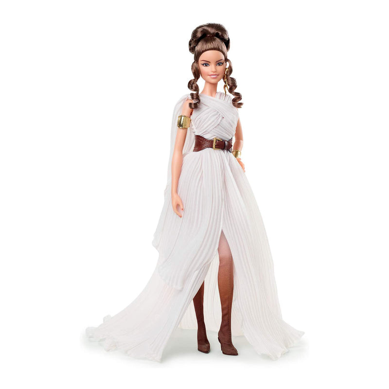 Star Wars x Barbie GLY28 Rey Skywalker Collector Doll with Gown Dress and Stand